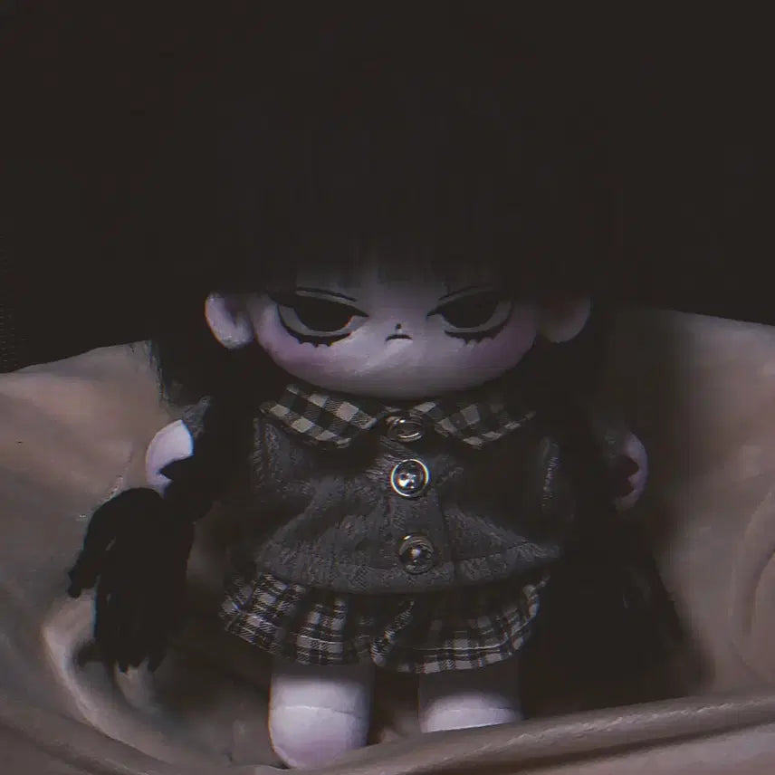 [BUNJANG] 20cm Wed. Bone Ggug Doll with Detachable Braided Headband and Gothic Rabbit Hoodie / 20cm 솜인형 웬스티 양도합니다