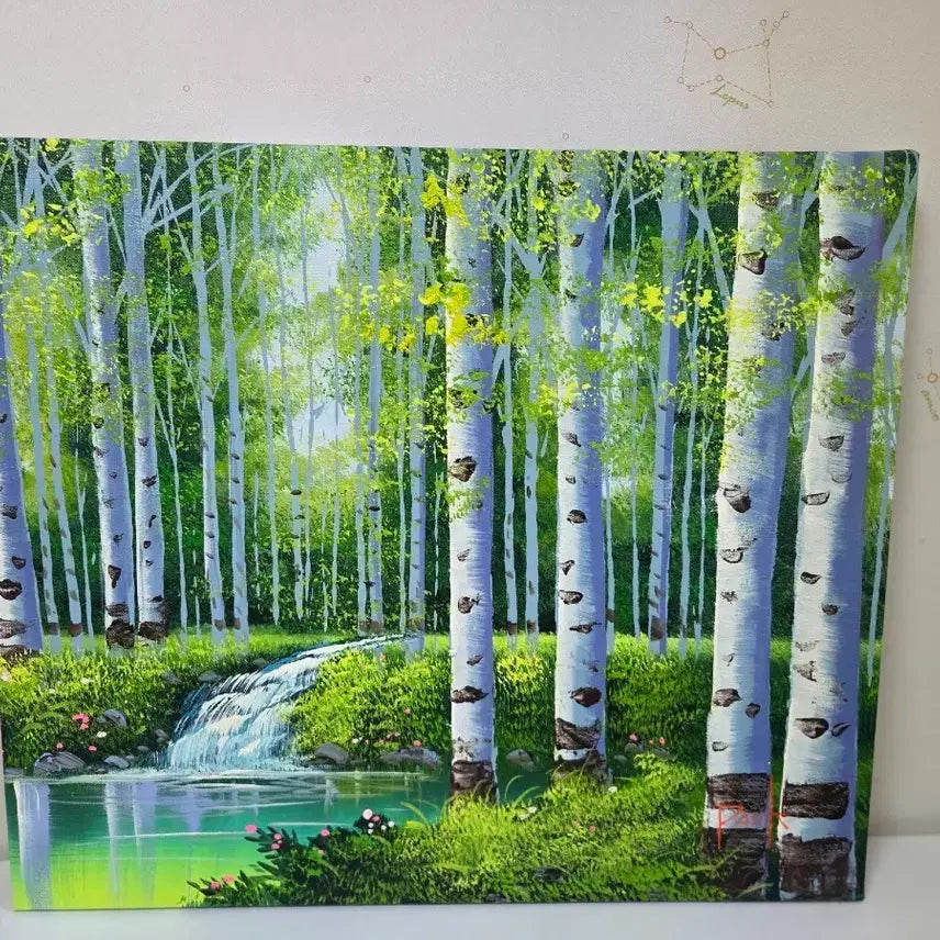 [BUNJANG] Park Jin Birch Forest Oil Painting / 박진 화가 자작나무 숲 유화