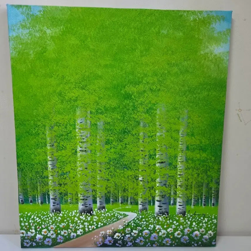 [BUNJANG] Yun Young Hwa Birch Forest Oil Painting / 윤영화가 자작나무 숲 유화 그림