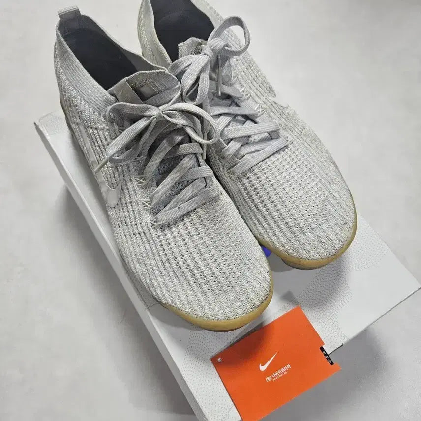 [BUNJANG] Nike VaporMax Flyknit 3 All White / 나이키 베이퍼맥스 플라이니트3 올흰 270