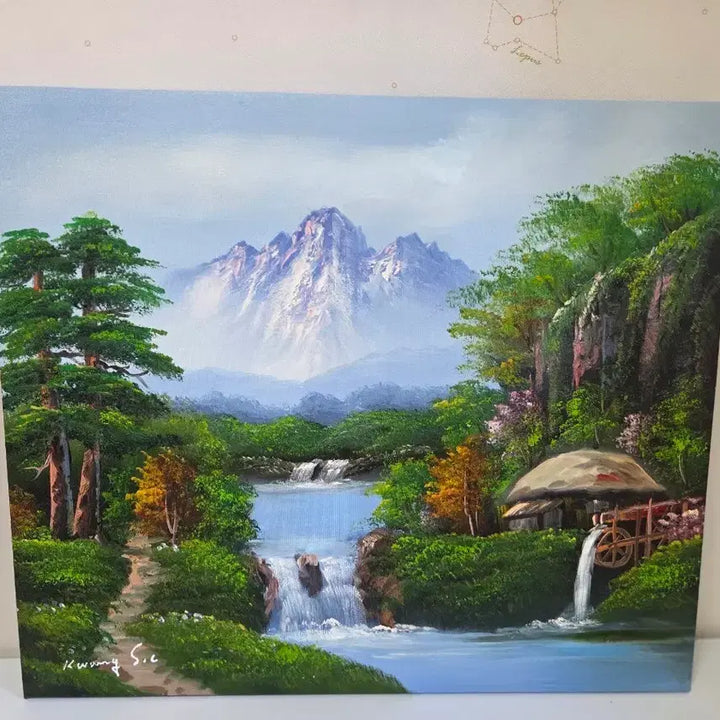 [BUNJANG] Choi Kwang-sik Landscape Oil Painting / 최광식 화백 매력적인 산수화 유화 그림