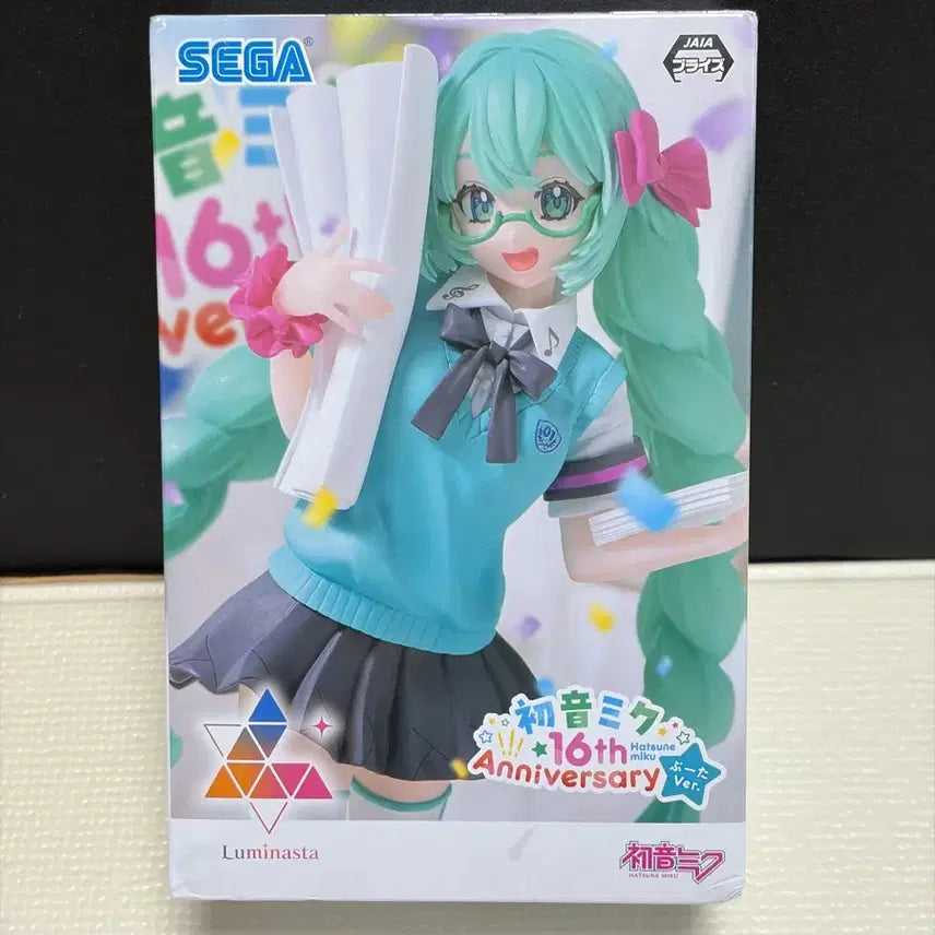 [BUNJANG] Sega Luminasta Hatsune Miku 16th Anniversary Figure (Eyeglasses Ver.) - Sealed / 미개봉 세가 Luminasta 하츠네미쿠 16주년 피규어 안경미쿠