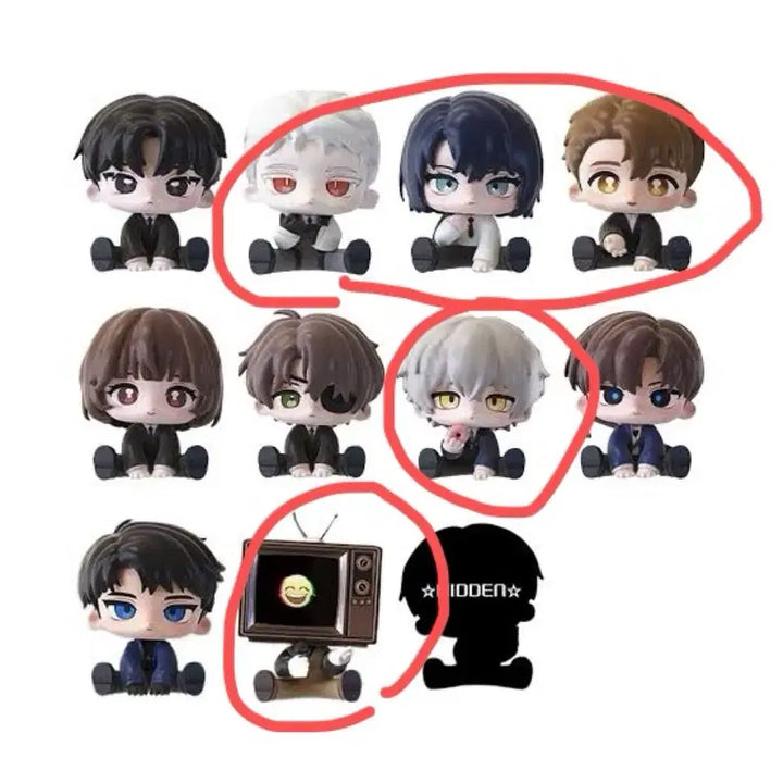 [BUNJANG] Gye Dam Chul Geun All Sit Figure Set / 괴담출근 모두앉아 피규어 제삼 제이 이자헌 브라운 은하제 박민성 판매