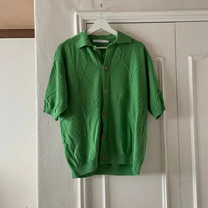 [BUNJANG] Shutter Short-Sleeve Cardigan Green M / 셔터 반팔 가디건 그린 M