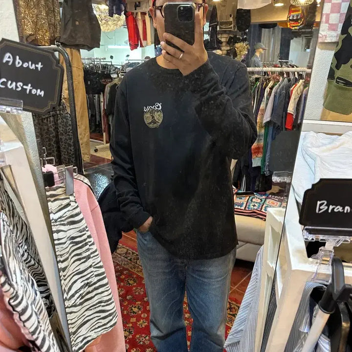 [SOLD OUT] 브릭스톤 쿠어스 콜라보 롤슬리브 블랙 2XL
