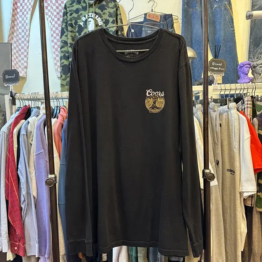[SOLD OUT] 브릭스톤 쿠어스 콜라보 롤슬리브 블랙 2XL