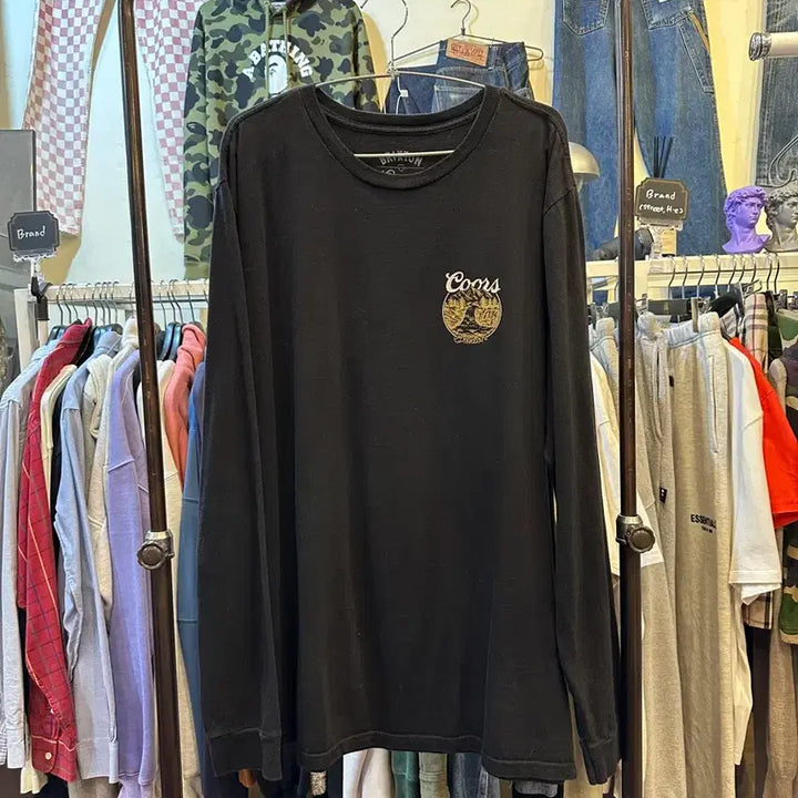 [SOLD OUT] 브릭스톤 쿠어스 콜라보 롤슬리브 블랙 2XL