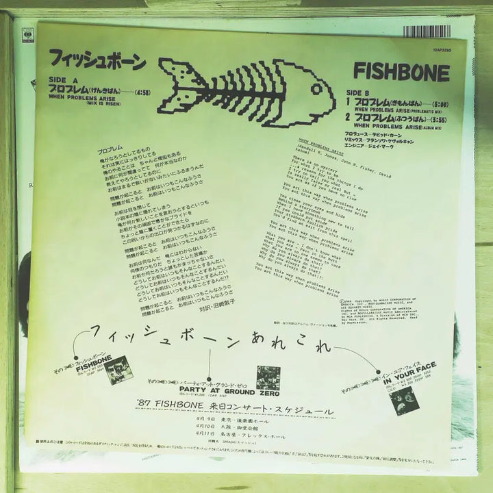 [BUNJANG] Fishbone When Problems Arise 12-inch Japanese First Press Vinyl / Fishbone When Problems Arise 12인치 일본 초반