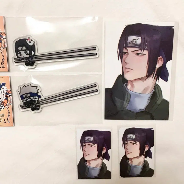 [BUNJANG] Mingugu Naruto Chibi Acrylic Standees Kakashi &amp; Itachi (Sealed), Sasuke Postcard &amp; Photocards Set / 밍구구님 나루토 통판 원가양도 카카시,암부이타치 아크릴 사스케 포토카드