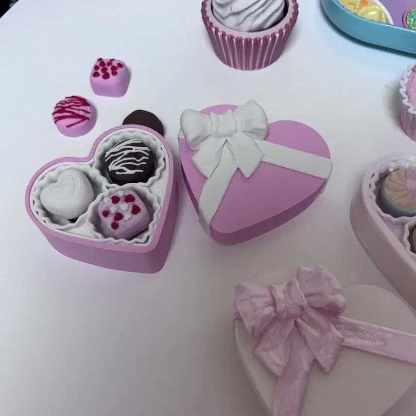 [BUNJANG] Heart Box Chocolate &amp; Cupcake Clicker Set / 하트박스 클리커(클릭커)