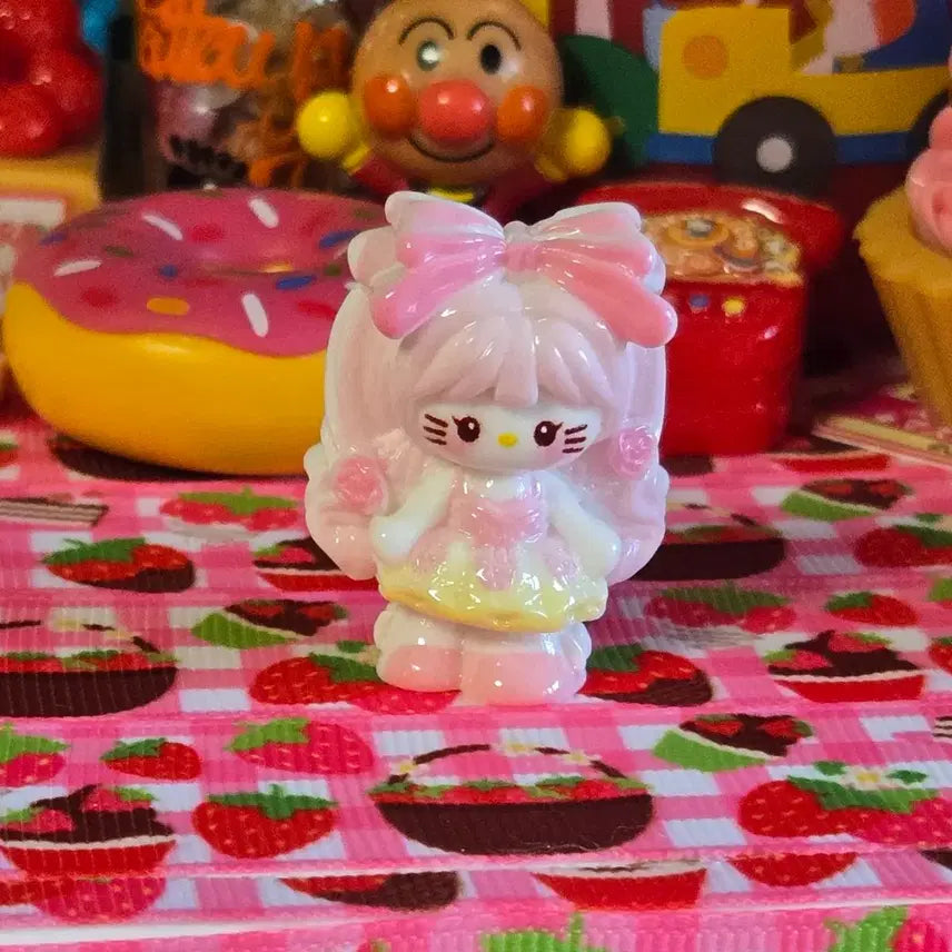 [BUNJANG] Flower Ribbon Princess Kitty Miniature Figure - Pink / 꽃 리본 공주 키티 미니어처 피규어_ 핑크