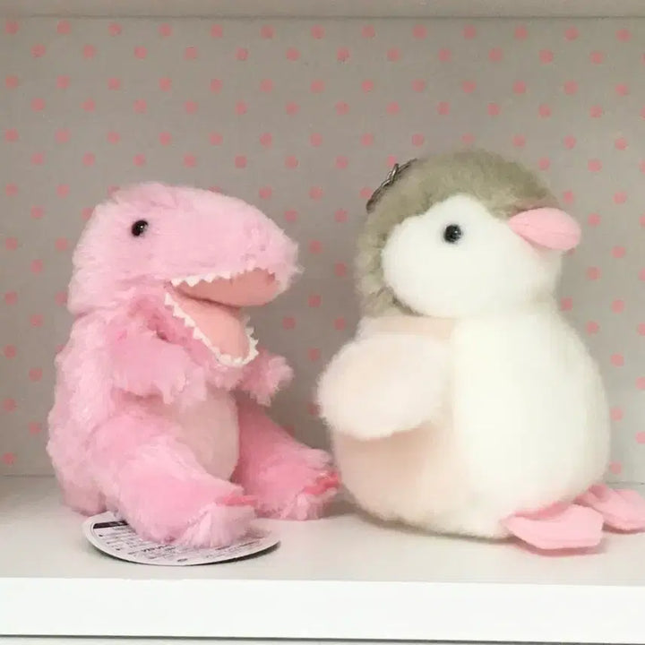[BUNJANG] Pink Dinosaur Pink Penguin Plush Set / 핑크 공룡 연핑크 펭귄 인형 일괄
