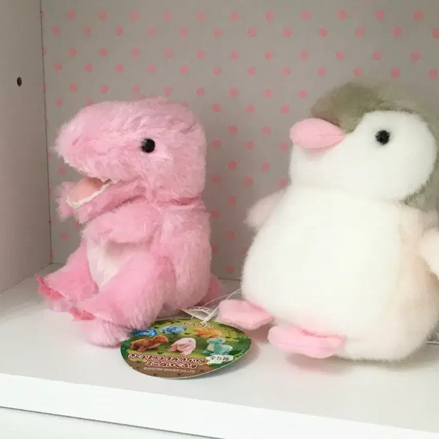 [BUNJANG] Pink Dinosaur Pink Penguin Plush Set / 핑크 공룡 연핑크 펭귄 인형 일괄