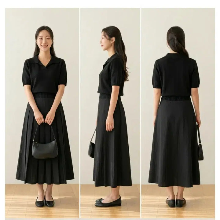 [SOLD OUT] 데이로그 핀턱 플리츠 A라인 밴드 맥시 롱스커트