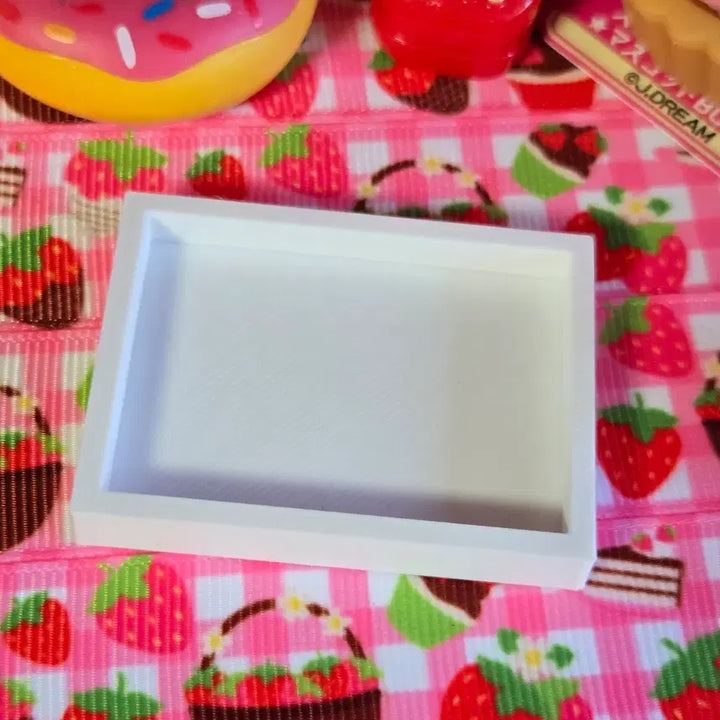 [BUNJANG] Miniature Dessert Tray Shelf Decoden Plate - White (Desserts Not Included) / 미니어처 디저트 트레이 선반 데코덴 판_ 화이트 (디저트는 포함 아님)