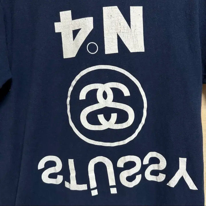 [BUNJANG] Vintage Stussy 00s Reverse Chanel Parody T-Shirt Navy / 00s 빈티지 스투시 리버스 반팔 티셔츠