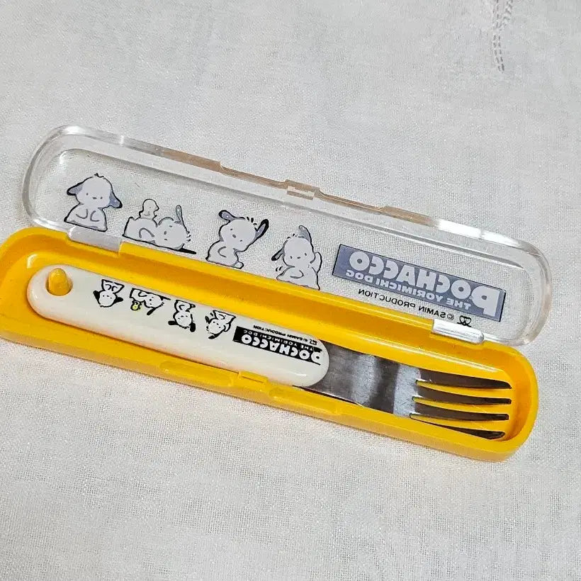 [BUNJANG] Sanrio Pochacco Retro Fork Spoon Case Vintage Cutlery Interior Prop Goods / 고전문구 포차코 포크수저 케이스 레트로 빈티지 식기 인테리어 소품 굿즈