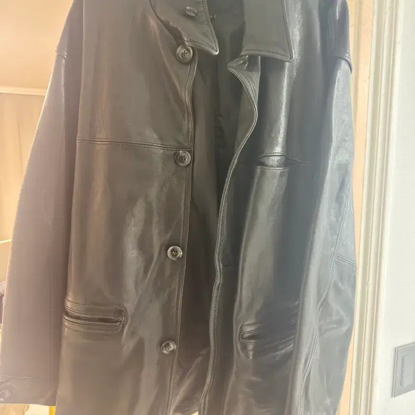 [BUNJANG] Espionage Sheepskin Leather Car Coat XL / 에스피오나지 쉽스킨 레더 카코트 XL 3회첫