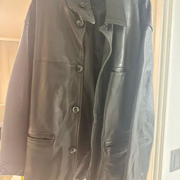 [BUNJANG] Espionage Sheepskin Leather Car Coat XL / 에스피오나지 쉽스킨 레더 카코트 XL 3회첫
