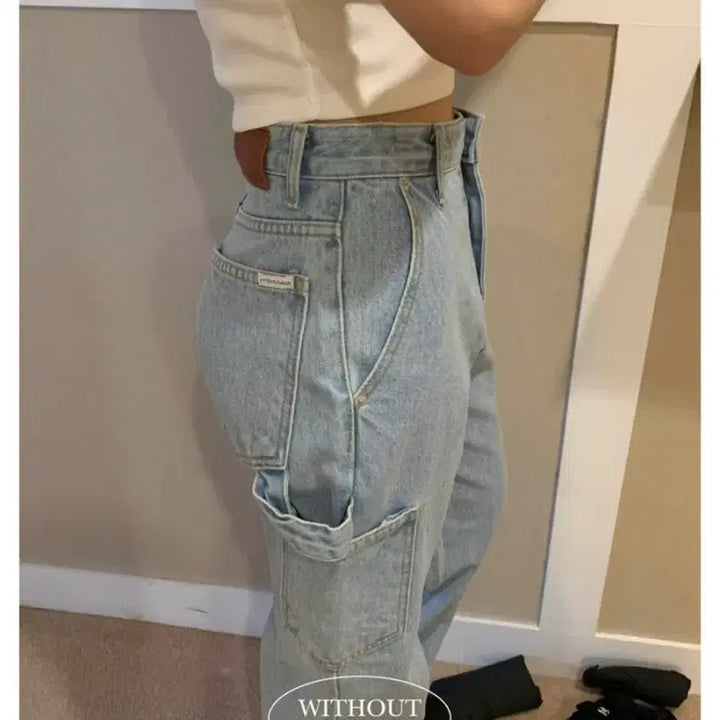 [BUNJANG] Without Summer Kale Denim Pants Light Blue S / (택달린새상품) 위드아웃썸머 케일 데님 연청 s