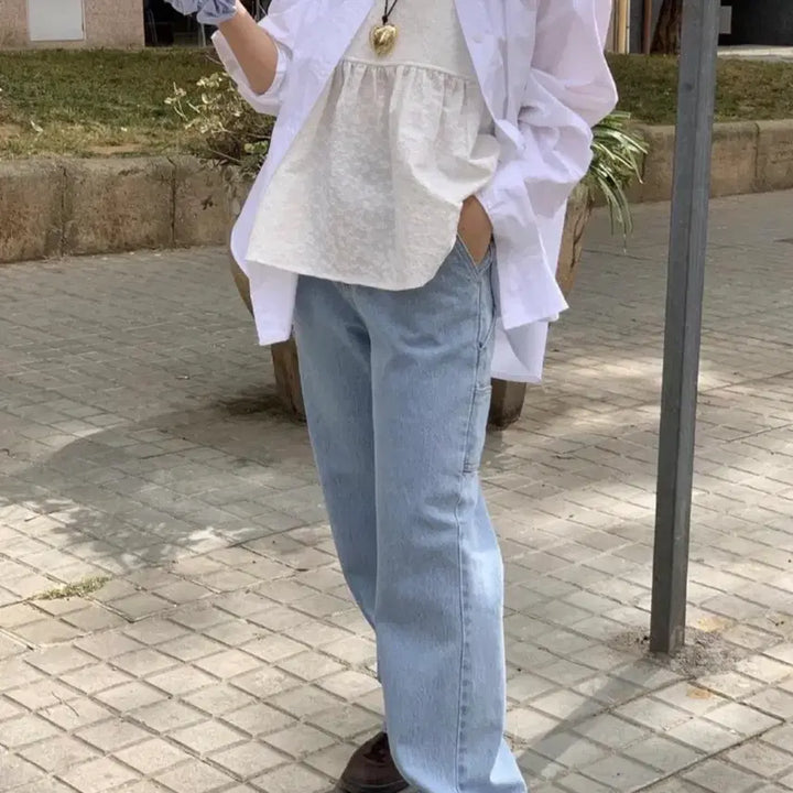 [BUNJANG] Without Summer Kale Denim Pants Light Blue S / (택달린새상품) 위드아웃썸머 케일 데님 연청 s