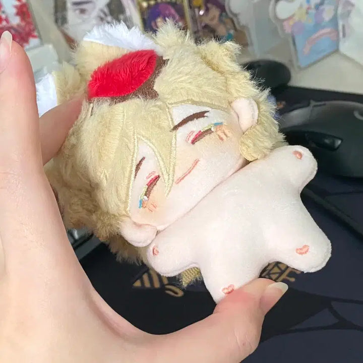 [BUNJANG] Douma 10cm Plush Doll + Bread Hat Set / 도우마 속성 10cm 솜인형+식빵 모자 의상 일괄 판매 귀멸 10깅