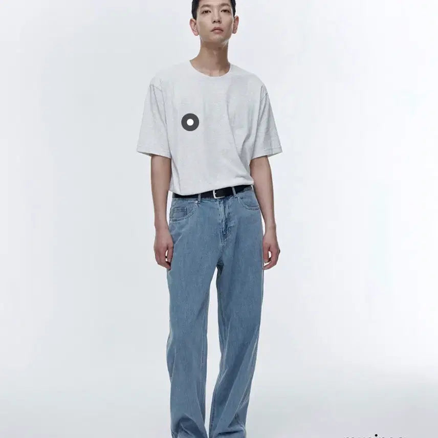 [BUNJANG] Linen-like Wide Denim Pants - Size 33 / <미착용 상품> 린넨 라이크 와이드 데님 팬츠, 33