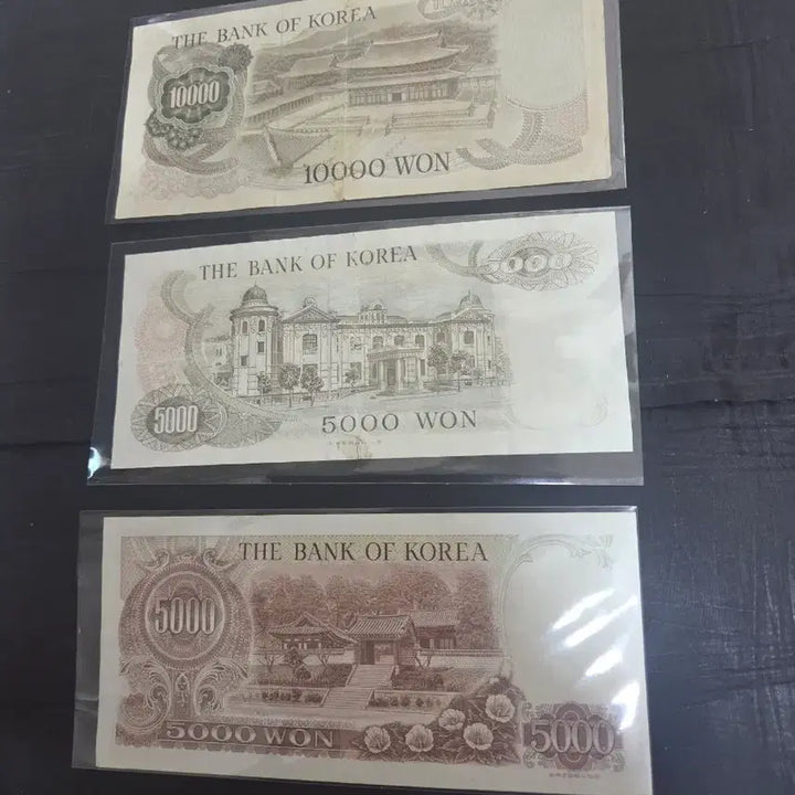 [BUNJANG] Bank of Korea 1st Edition 10,000 Won, 1st Edition 5,000 Won, 2nd Edition 5,000 Won Banknotes (3 Notes) / 1차만원권 1차오천원 2차오천원 빠른번호 3장
