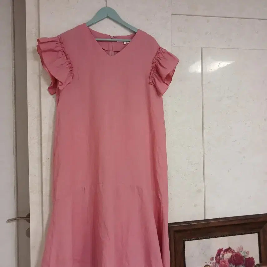 [BUNJANG] G Goc Frill Linen Long Dress / 지컷 프릴 린넨 롱원피스