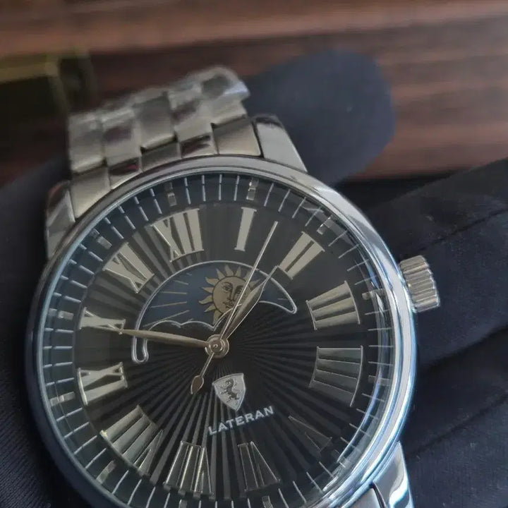 [BUNJANG] LATERAN Sun &amp; Moon Phase Metal Watch LTN-701B / LATERAN 남성용 썬앤문시계 새상품