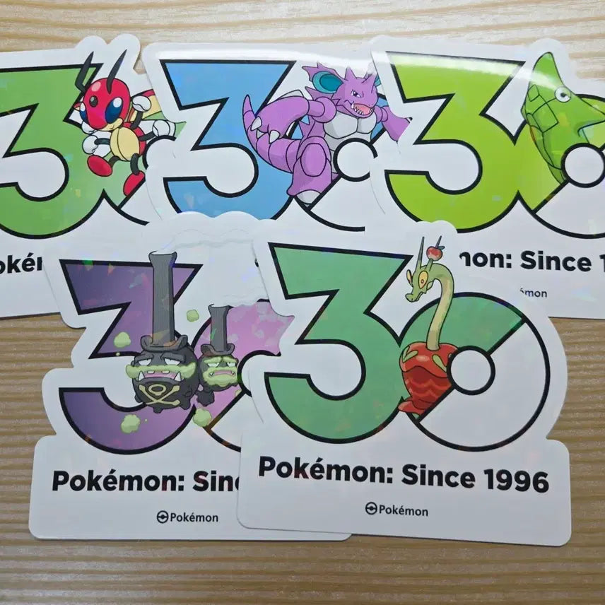 [BUNJANG] Pokemon 30th Anniversary Logo Stickers Bundle Set / 포켓몬 30주년 로고스티커 일괄