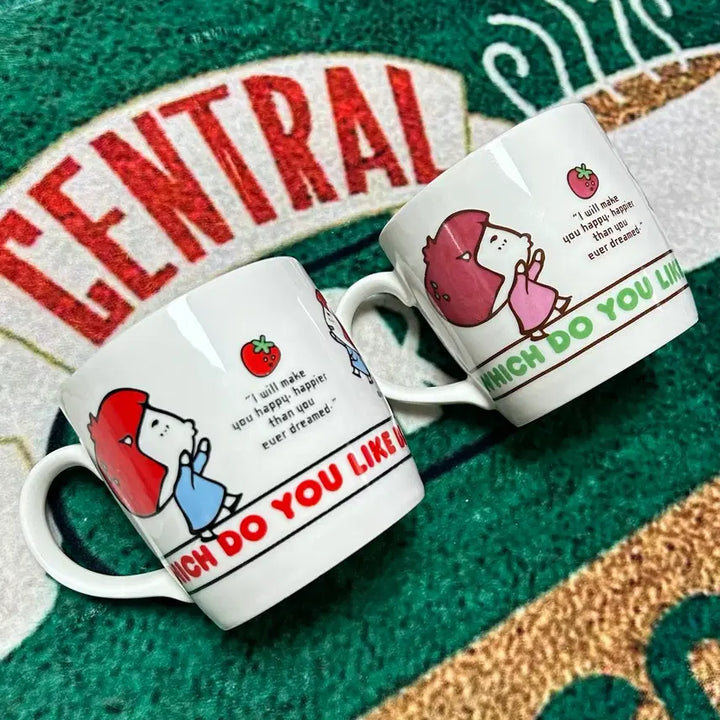 [BUNJANG] Vintage Strawberry Glass Mug Cup / 고전문구 딸기가 좋아 딸기 머그컵 유리컵 빈티지 컵