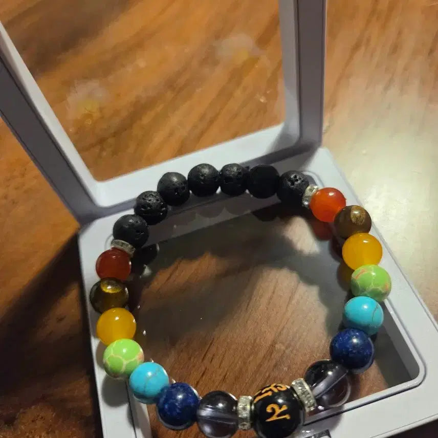 [BUNJANG] Seven Chakra Natural Stone Bracelet / 천연석 7가지 색상 세븐차크라 팔찌 새제품