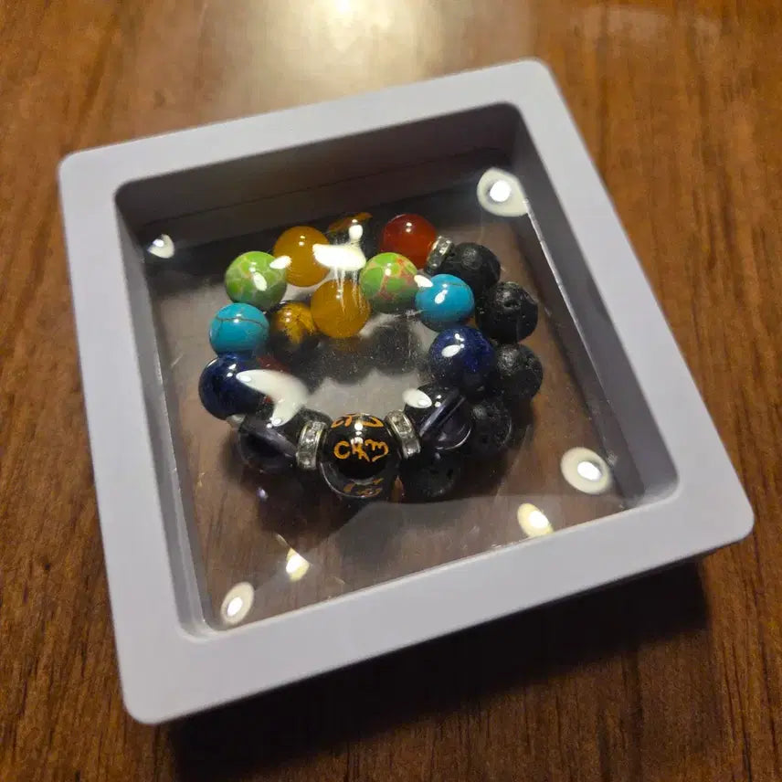 [BUNJANG] Seven Chakra Natural Stone Bracelet / 천연석 7가지 색상 세븐차크라 팔찌 새제품
