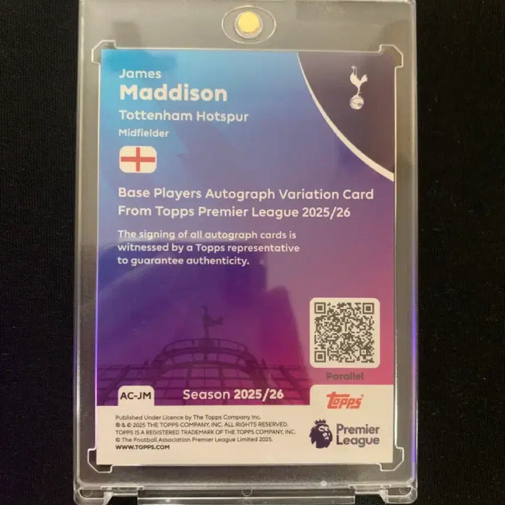 [BUNJANG] James Maddison 99-Limited Autograph Signed Card / topps 제임스 매디슨 99한정 오토 싸인 카드 축구