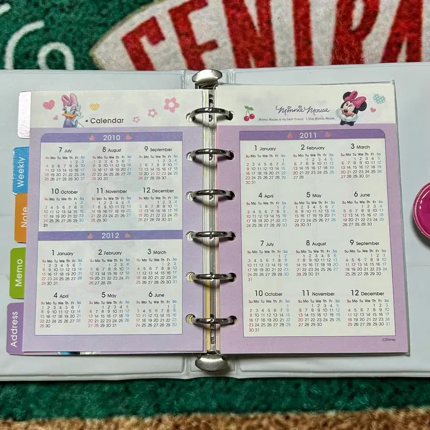 [BUNJANG] Disney Mini Mouse 6-Ring Diary / 고전문구 미니마우스 6공 다이어리 디즈니