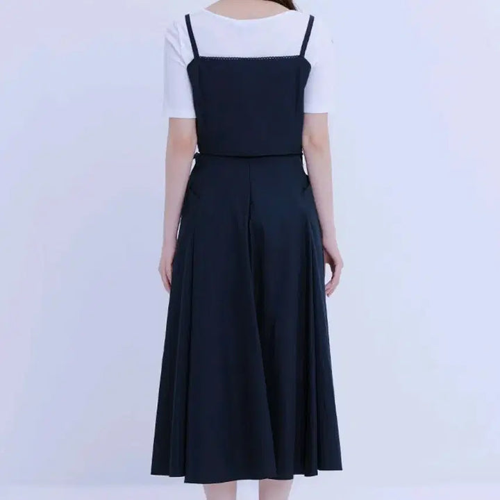 [SOLD OUT] 로엠 핀턱 뷔스티에, 리본 플레어 롱스커트