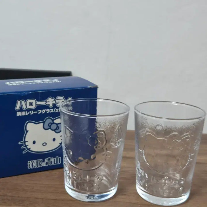 [BUNJANG] Sanrio Classic Hello Kitty Glass Cups Set of 2 / 산리오 고전키티 유리컵 2개 세트