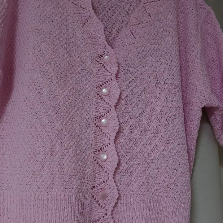 [BUNJANG] Pink Knit Cardigan / 핑크색 니트 가디건