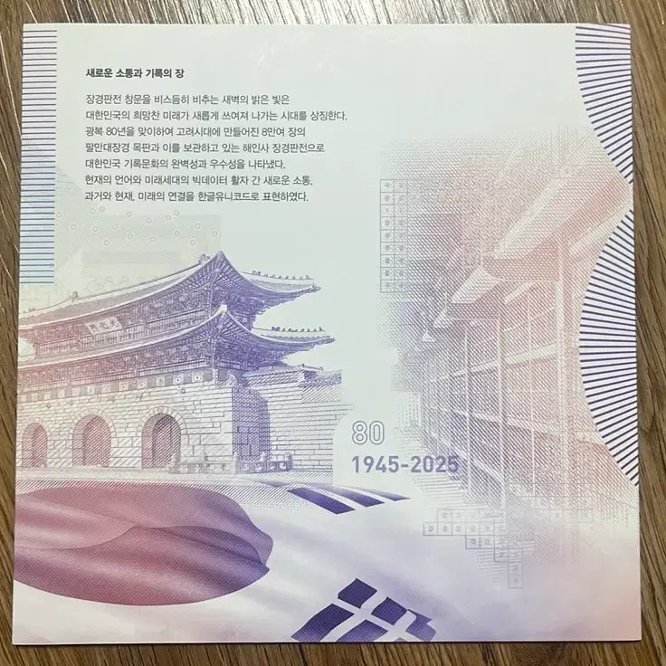 [BUNJANG] 80th Anniversary of Liberation Commemorative Banknote / 광복 80주년 기념 지폐 화폐