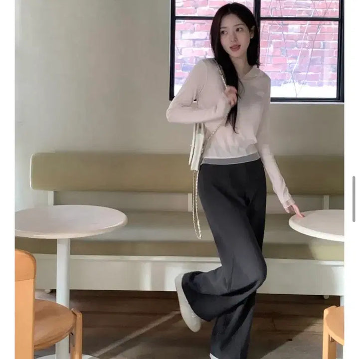 [BUNJANG] Cherrykoko Butter Banding Slacks Charcoal M / 체리코코 [CRKO] 버터 밴딩 슬랙스 차콜 M 출근룩 하객룩