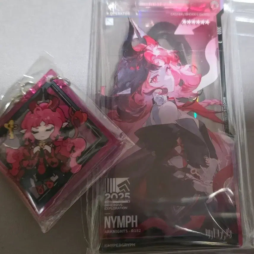 [BUNJANG] Arknights Nymph 6th Anniversary Keychain &amp; Pass Bundle Set / 명일방주 님프 통행증 &amp; 6주년 님프 키링 판매