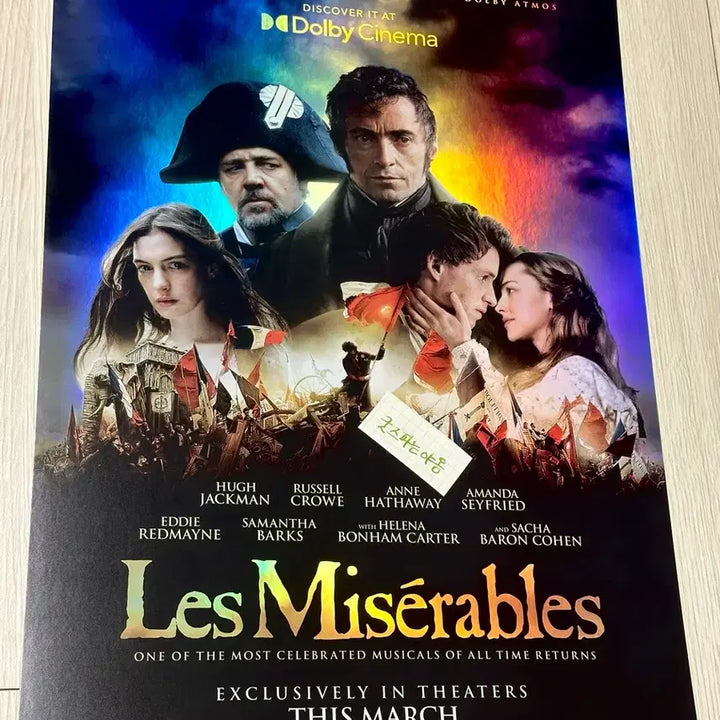 [BUNJANG] Les Misérables Dolbys Cinema A3 Poster (Limited Edition) / [초희귀한정판]영화 레미제라블 돌비시네마 포스터(A3)