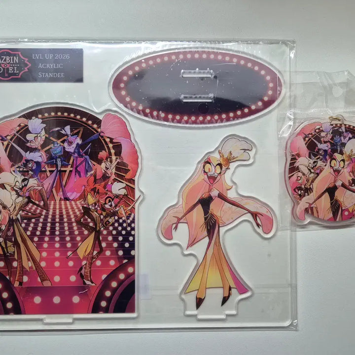 [BUNJANG] Hazbin Hotel Level Up Acrylic Stand &amp; Keychain / 해즈빈호텔 레벨업 lvl up 아크릴스탠드 키링 양도 판매