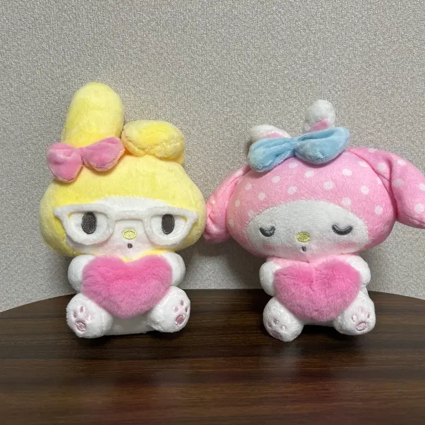 [BUNJANG] Sanrio My Melody 50th Anniversary Keychain &amp; Plush Set (Yellow &amp; Pink, 15cm) / Set 산리오 마이멜로디 50주년 키링 2종 인형 노랑 핑크 15cm