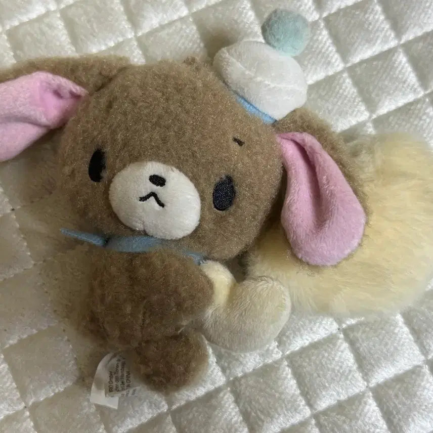 [BUNJANG] Sanrio Sugarbunnies Fluffy Heart Mascot Doll Keyring (Kurousa) / 고전 산리오 슈가바니즈 플러피 하트 마스코트 인형 키링 쿠로우사