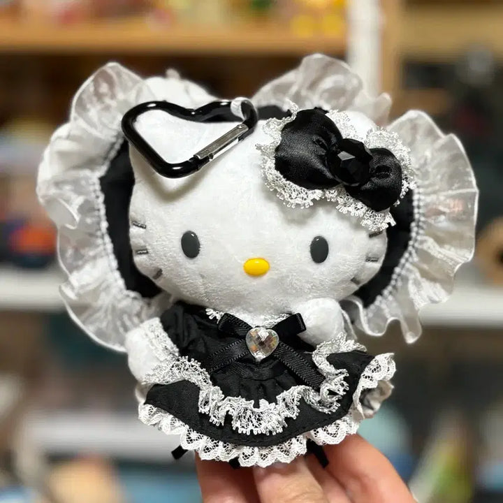 [BUNJANG] Sanrio Hello Kitty Black Frill Lolita Maid Doll (Japan Authentic) / 일본 정품) 블랙 프릴 로리타 메이드 키티