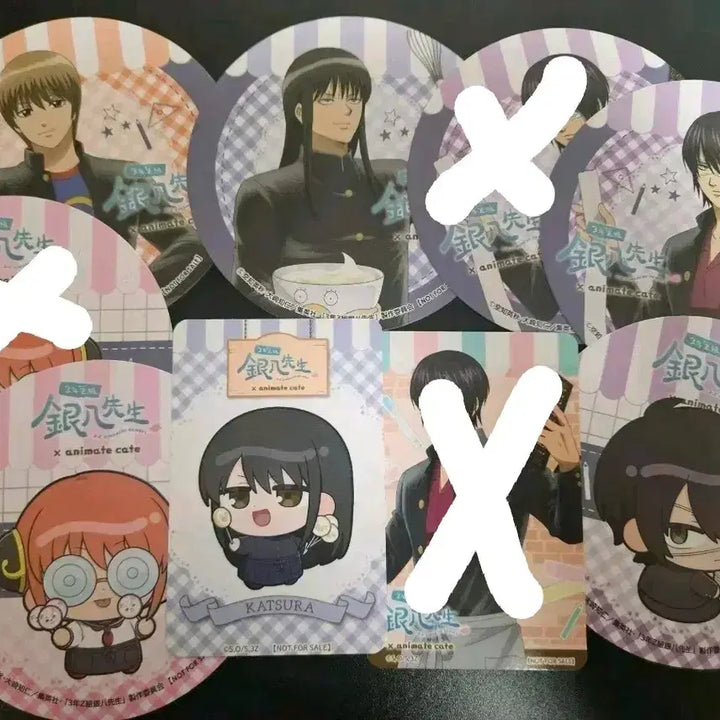 [BUNJANG] Gintama 3Z Animate Cafe Exclusive Coaster &amp; Photocard / 은혼 삼젯 애니메이트 카페 콜카 특전 코스터 포카. 신스케,카츠라,소고
