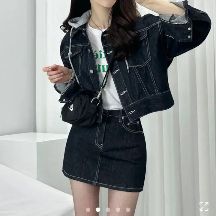 [BUNJANG] Denim Hooded Jacket / 청청 데님 후드 재킷