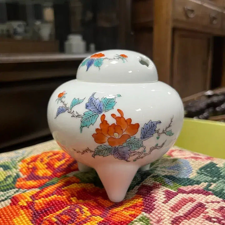 [BUNJANG] Kakiemon Style Japanese Vintage Porcelain Incense Burner / 가키에몬 일본 빈티지 도자기 향로